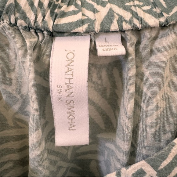 Johnathan Simkhai Bronte Off-the-Shoulder Belted Mini Dress in Palm Leaf Size L - Picture 11 of 11